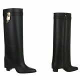 Hoge zwarte laars met omslag Chica_