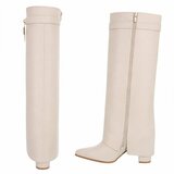 Hoge beige laars met omslag Chica_