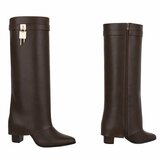 Hoge bruine laars met omslag Chica_