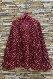 Chique bordeaux blouse in satijn met dots_
