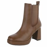 Bruin high heel enkellaarsje Veronica_