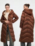 Longue doudoune marron élégant_