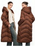 Longue doudoune marron élégant_