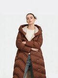 Longue doudoune marron élégant_