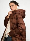 Longue doudoune marron élégant_