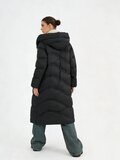 Zwarte lange stijlvolle pufferjas_