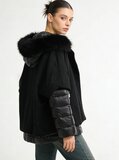Manteau d'hiver court deux en un noir_