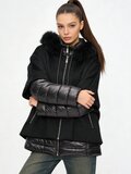 Manteau d'hiver court deux en un noir_
