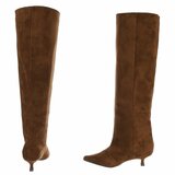 Bruine suede overknee laars Kristel_