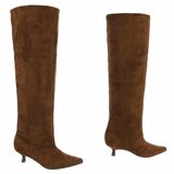 Bruine suede overknee laars Kristel_