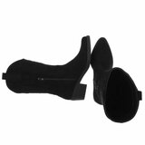 Half hoge zwarte suede western-biker laars Chilou_