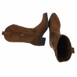 Bottes western-biker mi-hautes en daim brun clair Chilou_