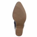 Half hoge donker blauwe suede western-biker laars Chilou_