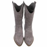 Half hoge grijze suede western-biker laars Chilou_