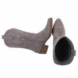 Half hoge grijze suede western-biker laars Chilou_