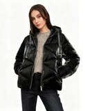 Trendy zwarte korte down jacket_