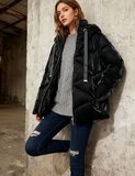 Trendy zwarte korte down jacket_