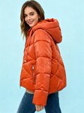 Trendy oranje korte down jacket_