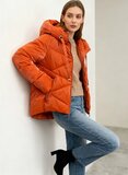 Trendy oranje korte down jacket_