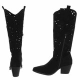 Halfhoge zwarte daimen laars Cynthia_