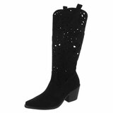 Halfhoge zwarte daimen laars Cynthia_