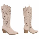Bottes mi-hautes en daim beige Cynthia_