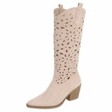 Bottes mi-hautes en daim beige Cynthia_