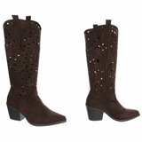 Halfhoge donker bruine daimen laars Cynthia_