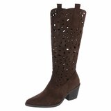 Halfhoge donker bruine daimen laars Cynthia_