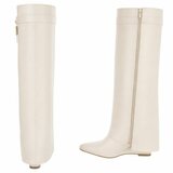 Hoge beige wedge laars met omslag Chalissa_