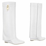 Hoge witte wedge laars met omslag Chalissa_