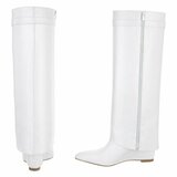 Hoge witte wedge laars met omslag Chalissa_