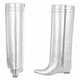 Bottes hautes à talons compensées argent à rabat Chalissa_