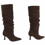 Donker bruine hoge suede laars Claar_