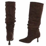 Donker bruine hoge suede laars Claar_