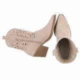 Beige western-biker enkellaarsje Cherony_