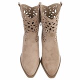 Kaki bruin western-biker enkellaarsje Cherony_