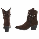 Bottines biker-western marron foncé Cherony_