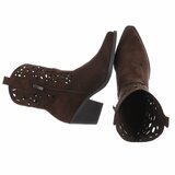 Bottines biker-western marron foncé Cherony_