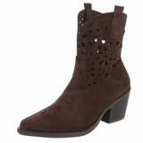 Bottines biker-western marron foncé Cherony_