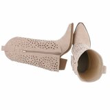 Beige suede laars met omslag Cherona_