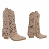 Bottes en daim brun kaki à rabat Cherona_