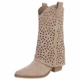 Bottes en daim brun kaki à rabat Cherona_