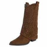 Bottes en daim marron clair à rabat Cherona_