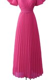 Stijlvolle fuchsia maxi plisse jurk _