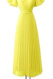 Stijlvolle gele maxi plisse jurk _