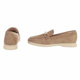 Kaki bruine suede mocassin Elizon_