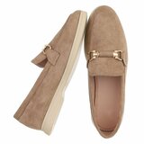 Kaki bruine suede mocassin Elizon_