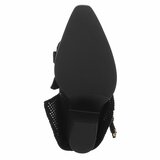 Bottes western-biker mi-hautes en daim noir Solana_