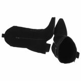 Bottes western-biker mi-hautes en daim noir Solana_